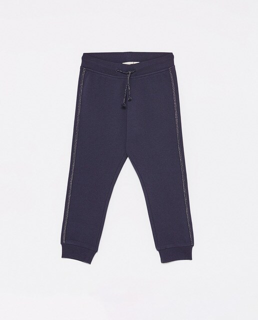 girls navy blue tracksuit bottoms