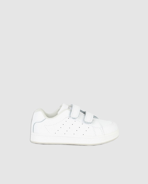 Zapatillas deportivas de niña Conguitos de color blanco con doble velcro
