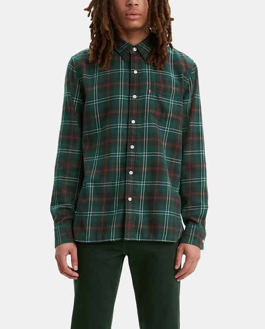 camisa cuadros verde hombre