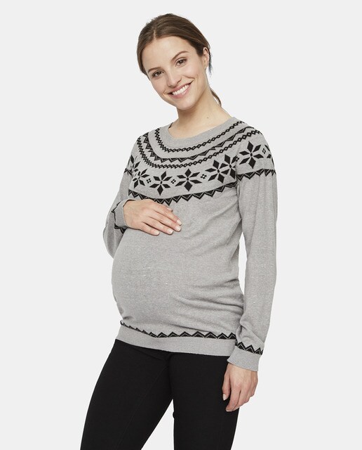 Camisola Mamalicious de pré-mamã con intarsia a contrastar