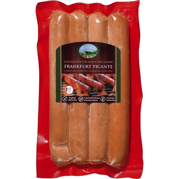 Salsichas Frankfurt Picantes embalagem 270 g