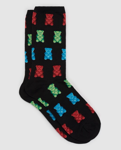 Meias de mulher com estampado de ursinhos