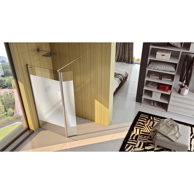 Separador de bañera mate con puerta pequeña abatible izquierda Plus