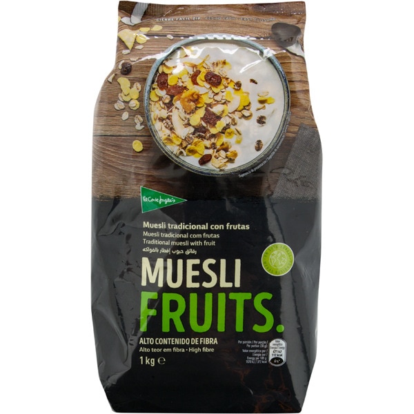 EL CORTE INGLES muesli tradicional con frutas bolsa 1 kg