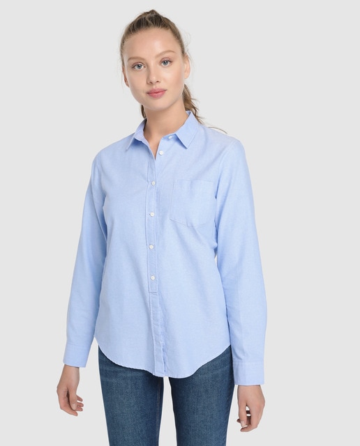 camisa oxford mujer