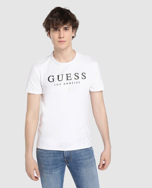 camiseta guess blanca hombre