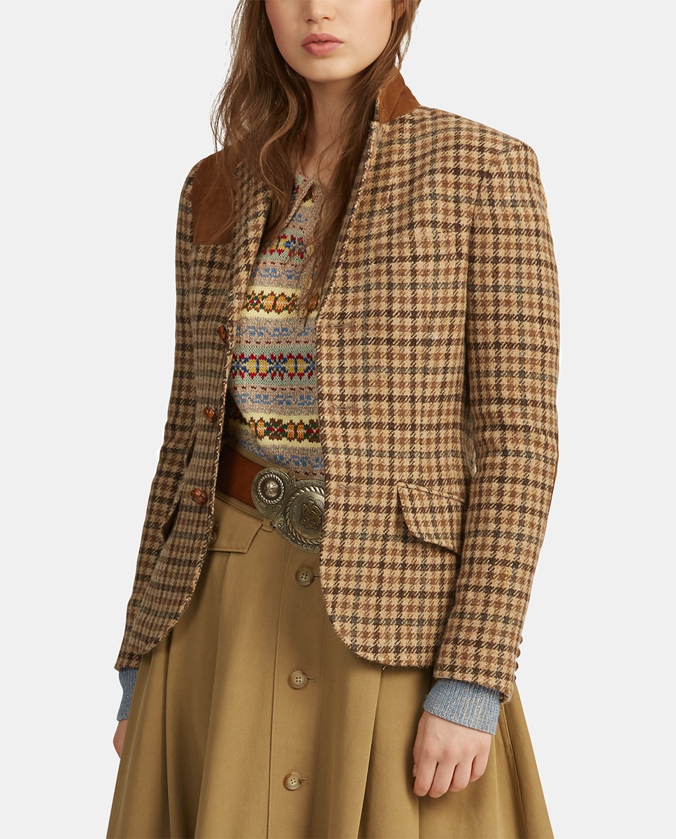 outfit blazer marron mujer