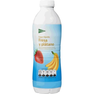 El Corte Inglés Iogurte Líquido de Morango e Banana embalagem 1 L