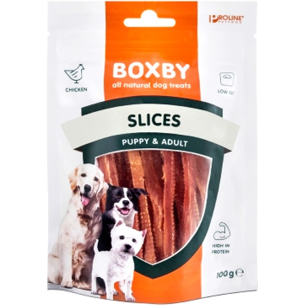 Hundesnack-Streifen mit Hühnchen Behälter 100 g
