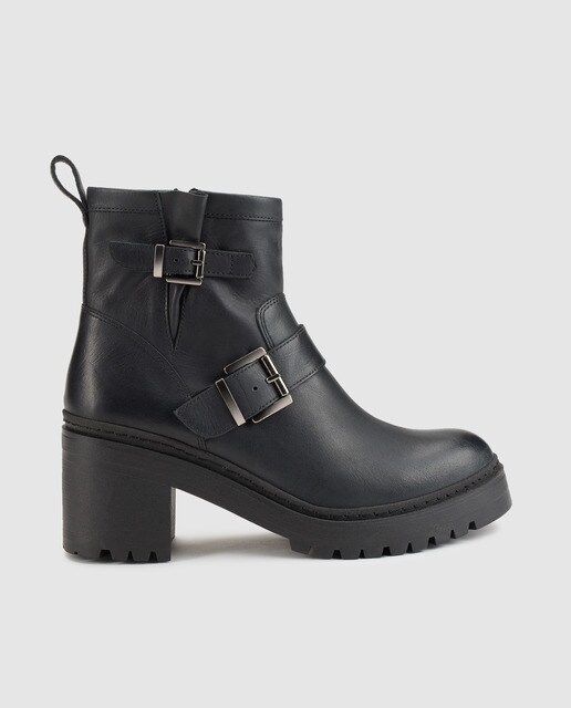 unisa black leather ankle boots