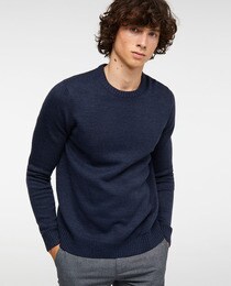 dark blue crew neck sweater