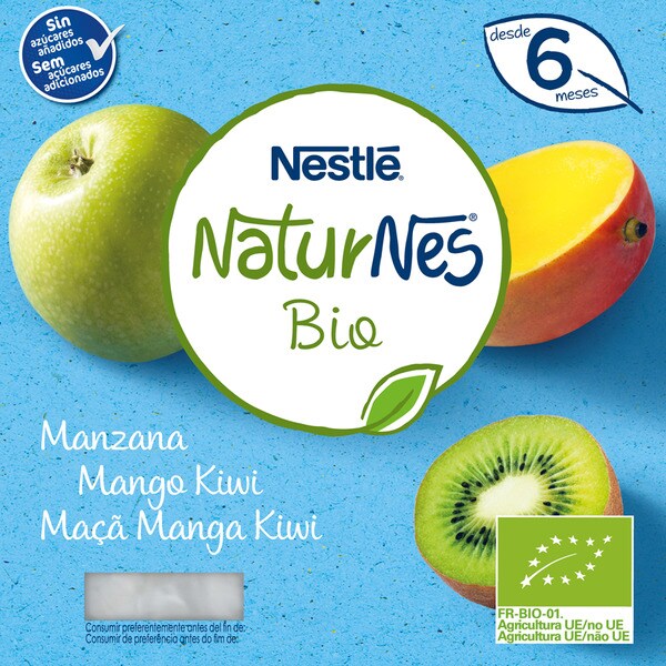 Comprar Maca Manga E Kiwi 0 Acucar Desde Os 6 Meses Pack 4 Biologico Embalagem 90 G Nestle Naturnes Bio Supermercado El Corte Ingles