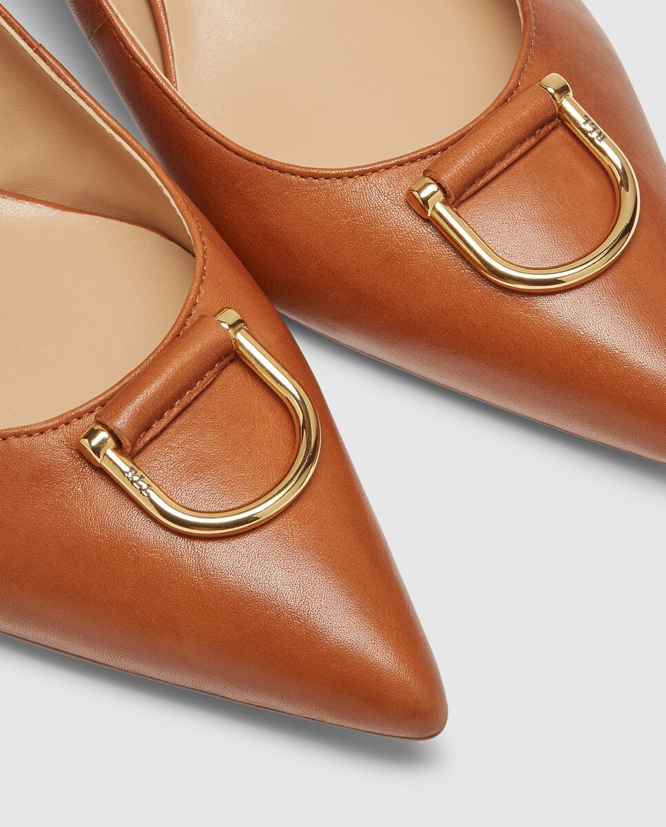 Lauren Ralph Lauren women's light brown court shoes with buckle detail