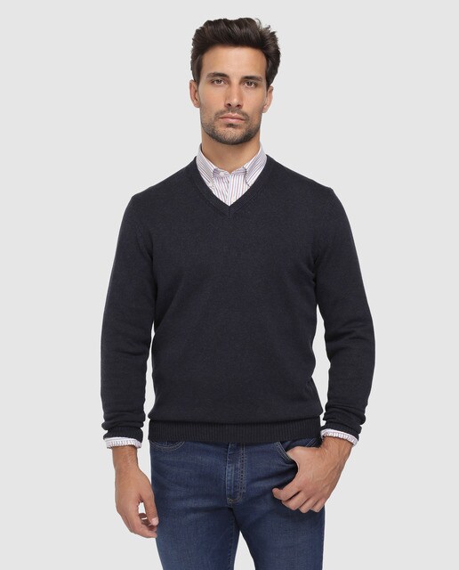 Camisola de malha de homem Dustin com decote em bico