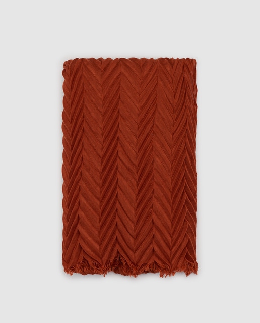 Écharpe El Corte Inglés laranja com plissado chevron