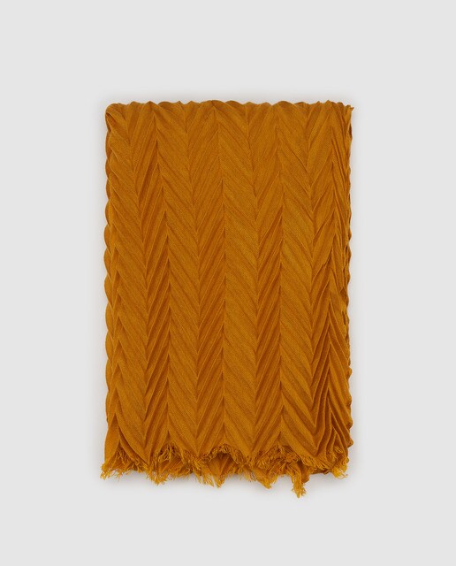 Écharpe El Corte Inglés mostarda com plissado chevron