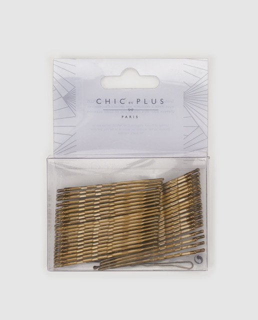 Set de horquillas Chic et Plus metálicas en dorado