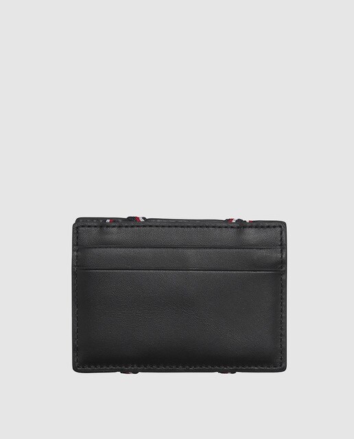 Porta-cartões de homem Tommy Hilfiger preto com tiras