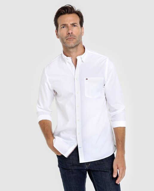 tommy hilfiger plain white shirt