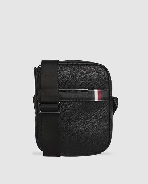 Bandolera De Hombre Tommy Hilfiger En Negro Con Cremallera Con Detalle ...