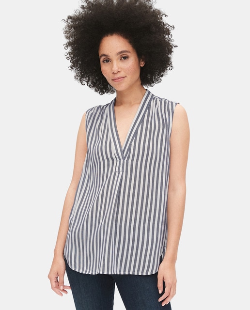 Blusa às riscas de mulher Gap com manga à cava