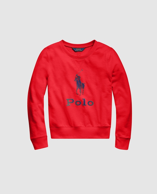 Sudadera de niña Polo Ralph Lauren en rojo con print