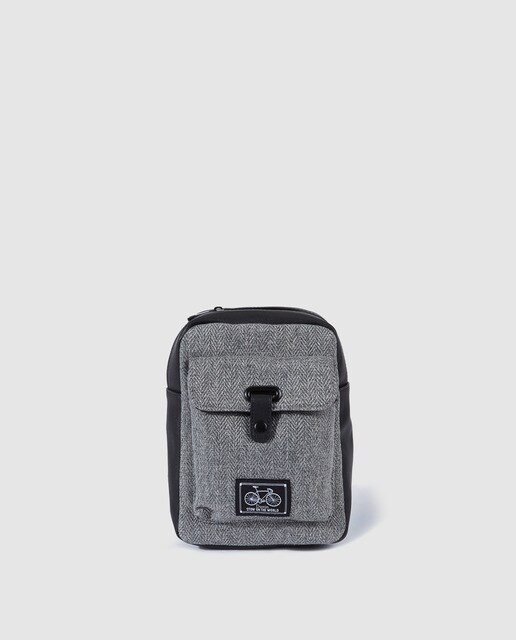 Mala a tiracolo de homem Dustin cinzenta com fecho de correr