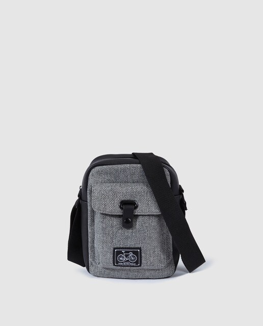 Mala a tiracolo de homem Dustin cinzenta com fecho de correr