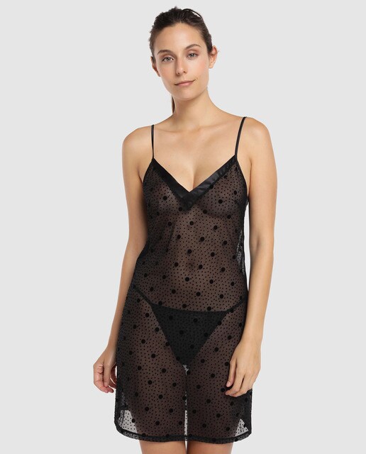 Camisa de dormir curta de alças