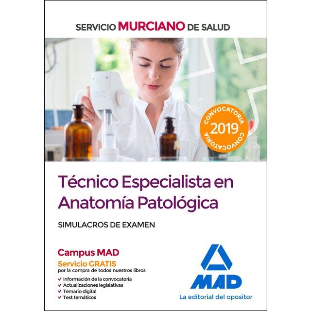 Técnico especialista en anatomía patológica del servicio murciano de salud. Simulacros de examen (Tapa blanda)