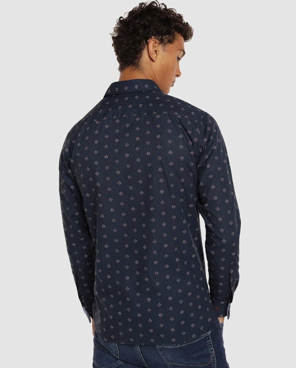 Azul Marino Hombre De Camisa Jackamp; Jones Estampada Slim 80wOPXnk