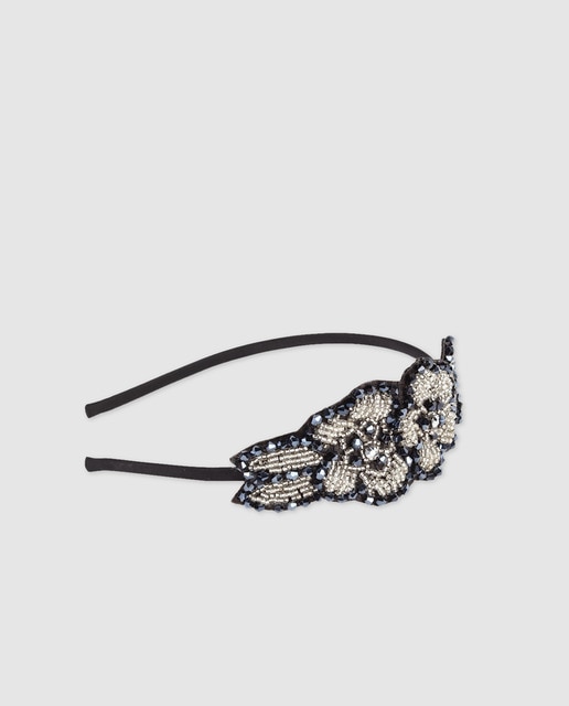 Diadema de niña Carrement Beau negra con strass