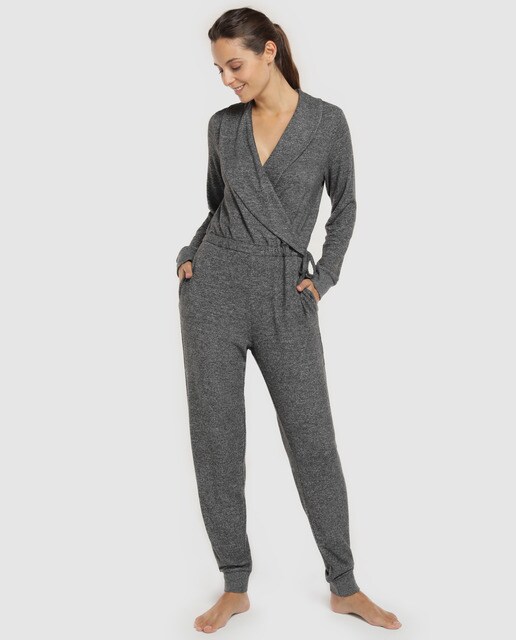 grey wrap jumpsuit