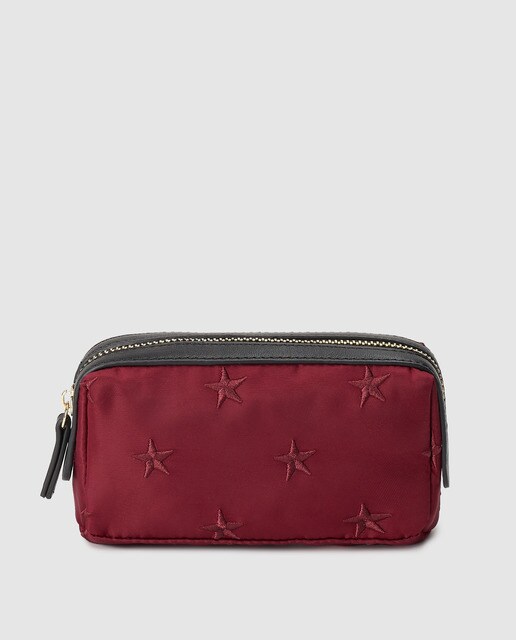 Estojo bordado El Corte Inglés bordeaux com fecho de correr