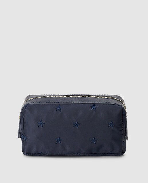 Estojo grande bordado El Corte Inglés azul-marinho com fecho de correr