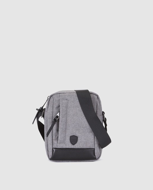 Mala a tiracolo de homem Dustin cinzenta com fecho de correr