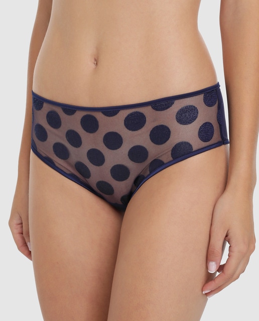 Shortie Possession de renda azul-marinho