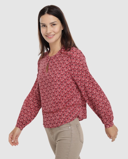 camisa roja mujer el corte ingles