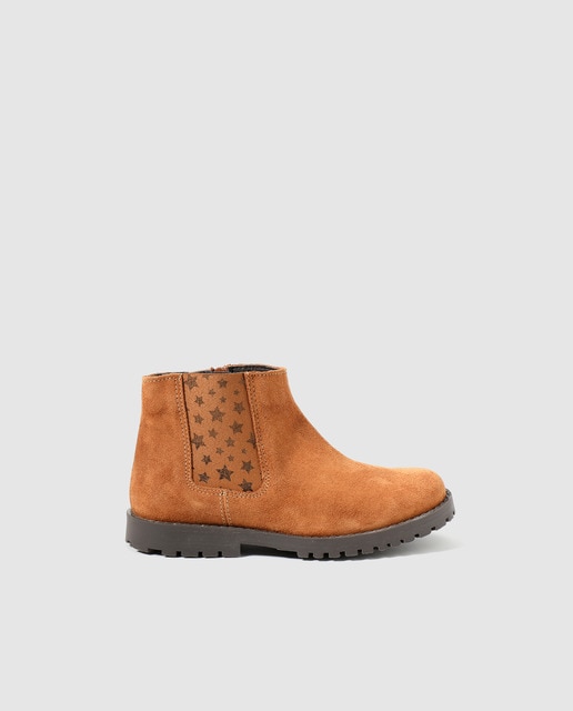 Botines de niña Brotes estilo chelsea en serraje