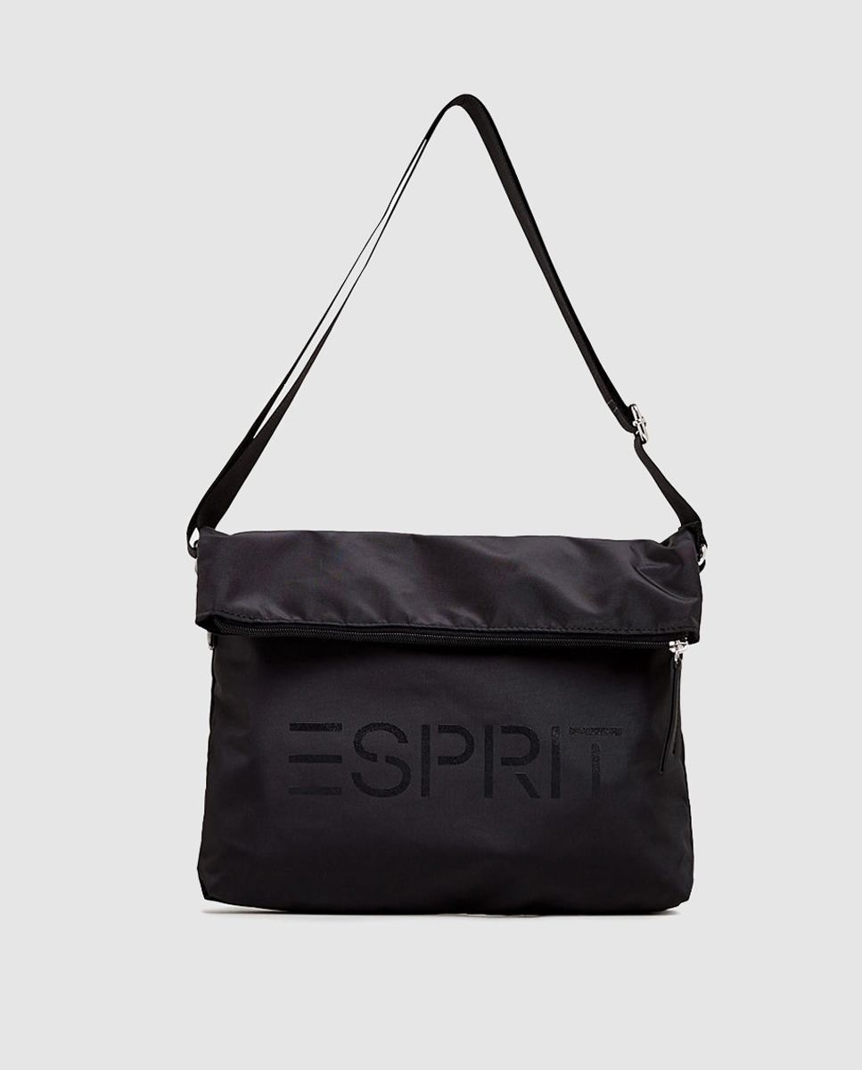 Esprit women's black nylon crossbody bag with an adjustable strap