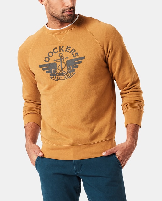 sudadera color mostaza hombre