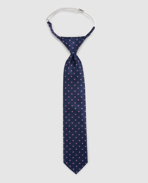 Corbata de niño Tizzas flores azul marino y rosa