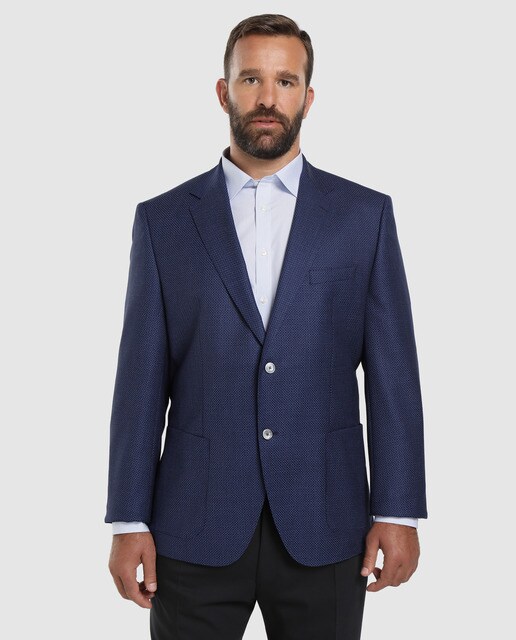 Americana de hombre regular microestampada azul tallas grandes · Boss