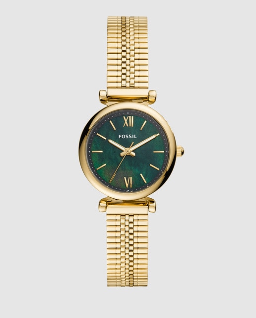 reloj dorado fossil mujer