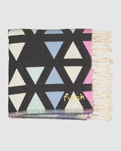 Toalha de Praia Futah Santa Barbara de algodão com estampado multicolor