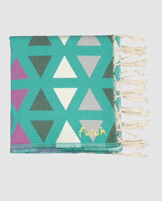 Toalha de Praia Futah Santa Barbara de algodão com estampado multicolor