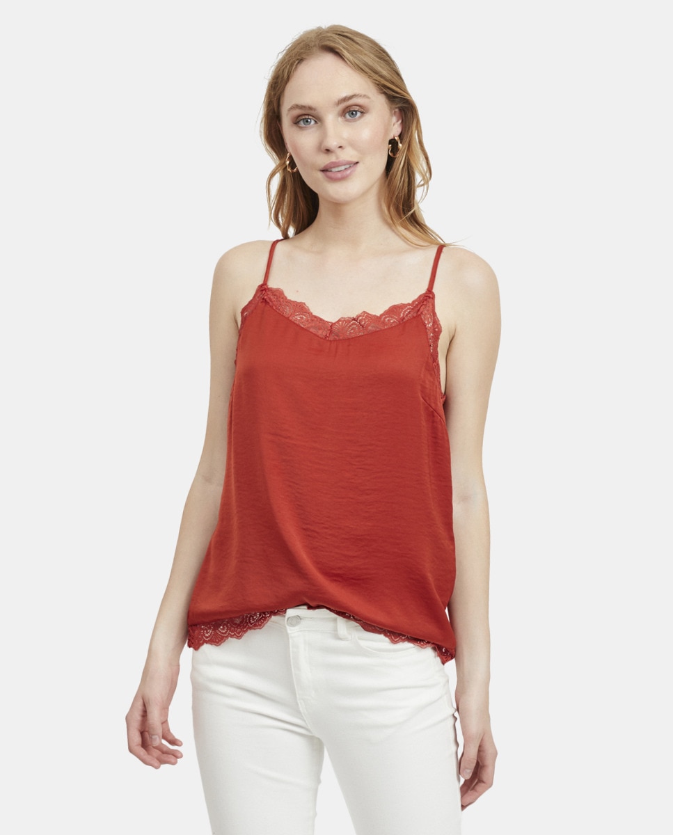 Top lencero de mujer Vila en color rojo · Vila · Moda · El Corte Inglés