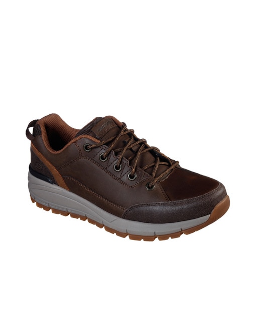 skechers brown leather trainers