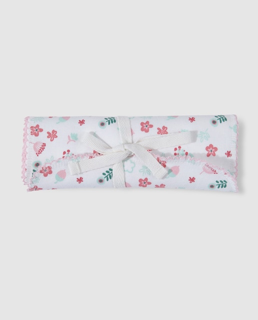 Toalla quitababas Freestyle de bebé niña Freestyle con flores rosa