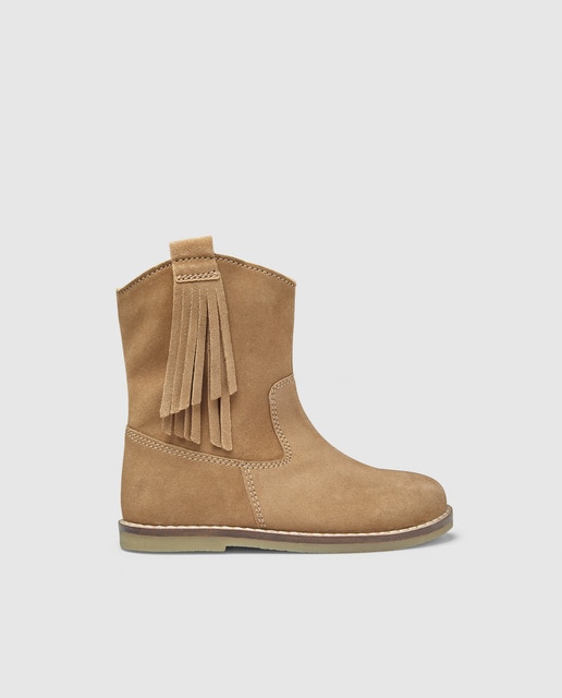 Botas de bebé niña OTS camel con cremallera